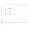 Elita DIMPLE Umywalka 120 LEWA (60+60) ścienna MARMUR BLACK MATT 168871 / RE041201027160